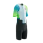 Compressport Stream Trisuit Korte Mouwen Wit/Blauw/Groen Heren