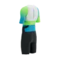 Compressport Stream Trisuit Korte Mouwen Wit/Blauw/Groen Heren