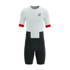 Compressport Stream Trisuit Korte Mouwen Wit/Zwart Heren