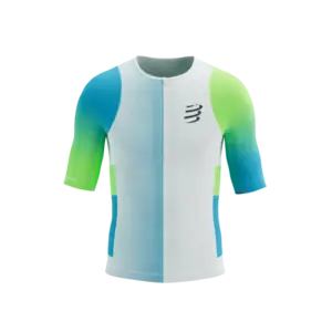 Compressport Stream Tri Top Korte Mouwen Wit/Bauw/Groen Heren
