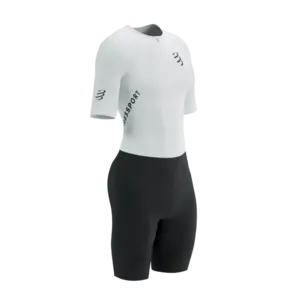 Compressport Aero Seamless Trisuit Korte Mouwen Wit/Zwart Dames