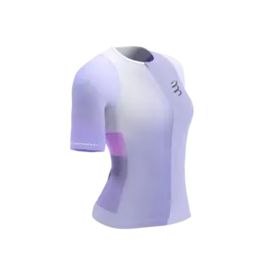 Compressport Stream Tri Top Korte Mouwen Lichtpaars/Roze Dames