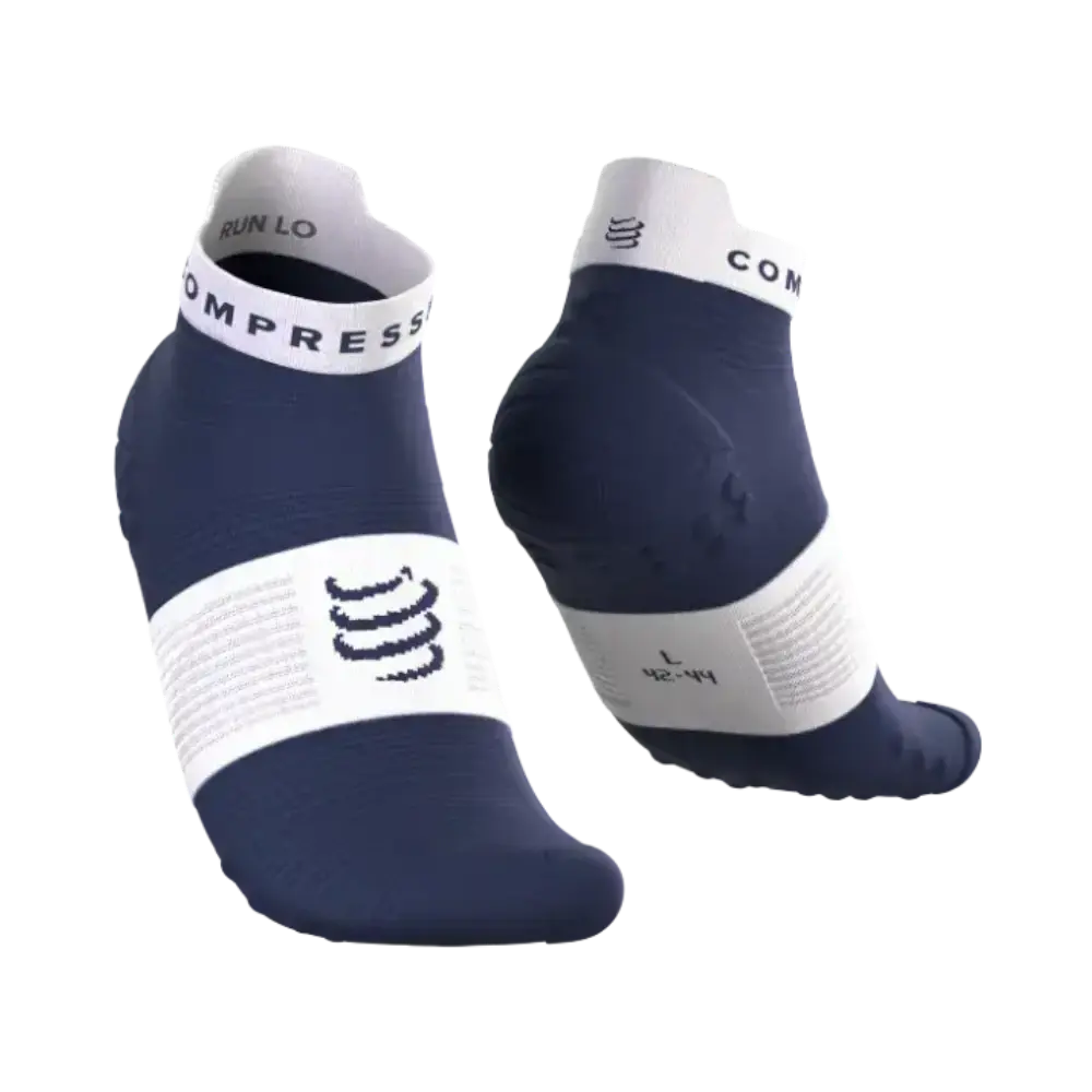 COMPRESSPORT Pro Racing v4.0 Run Low Compressiesokken Donkerblauw/Wit
