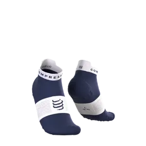 Compressport Pro Racing v4.0 Run Low Compressiesokken Donkerblauw/Wit