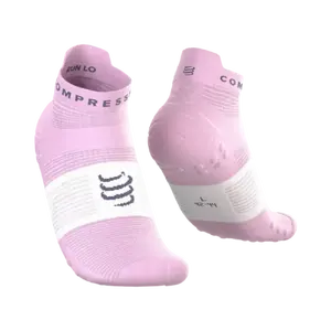 Compressport Pro Racing v4.0 Run Low Compressiesokken Roze/Wit