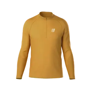COMPRESSPORT Merino Half-Zip Hardloopshirt Lange Mouwen Oranje Heren
