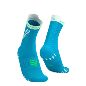 Compressport Pro Racing v4.0 Trail Compressiesokken Blauw/Neon Groen
