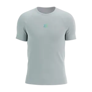 COMPRESSPORT Trail Racing Hardloopshirt Korte Mouwen Lichtgrijs/Blauw Heren