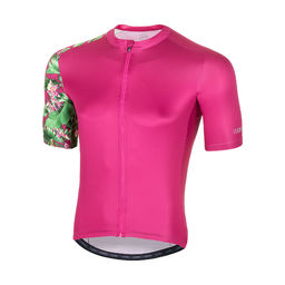 RH+ Flower Power Fietsshirt Korte Mouwen Roze Unisex