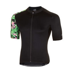 RH+ Flower Power Fietsshirt Korte Mouwen Zwart Unisex