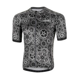 RH+ Power Fietsshirt Korte Mouwen Zwart/Grijs Unisex
