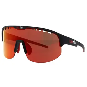 RH+ Olympo Sport Zonnebril Mat Zwart met Rode Lens