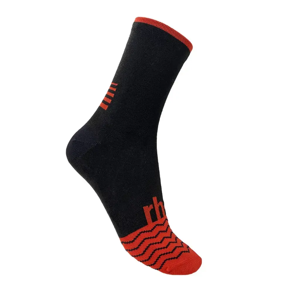 RH+ Merino 15 Fietssokken Zwart/Rood
