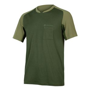 Endura GV500 Foyle Tech Gravel Fietsshirt Korte Mouwen Groen Heren