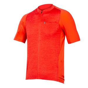 Endura GV500 Reiver Gravel Fietsshirt Korte Mouwen Rood Heren