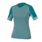 Endura GV500 Gravel Fietsshirt Korte Mouwen Blauw/Groen Dames