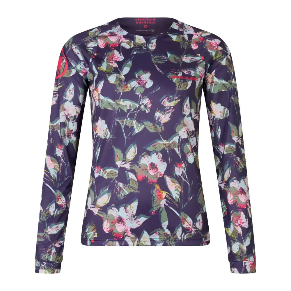 Endura Floral LTD Printed MTB Fietsshirt Lange Mouwen Paars/Multi Dames