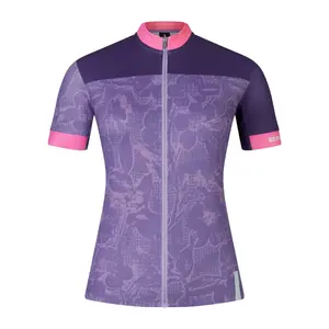 Endura Floral Block FS260 Print Fietsshirt Korte Mouwen Paars/Roze Dames