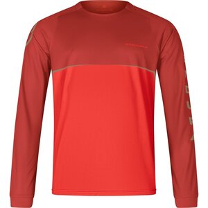 Endura Core Printed MTB Fietsshirt Lange Mouwen Oranje/Rood Heren