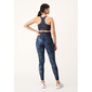 Röhnisch Printed Piping Hardloopbroek Lang Donkerblauw Dames