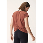 Röhnisch Split Back Hardloopshirt Korte Mouwen Bruin Dames