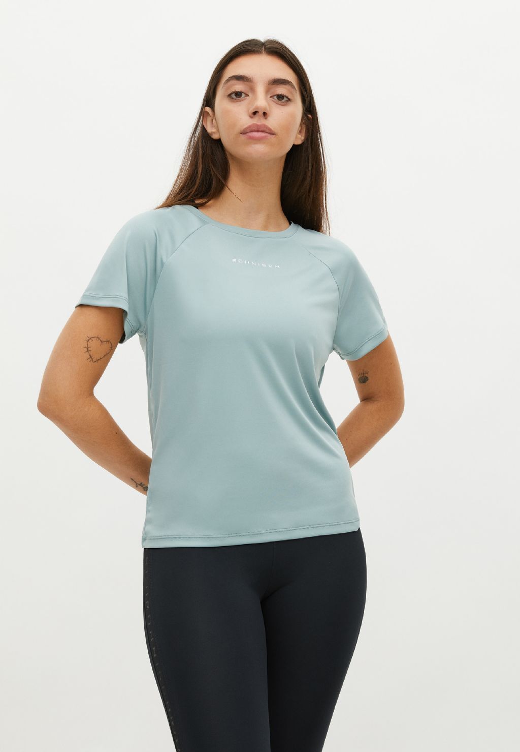 Röhnisch Active Logo Hardloopshirt Korte Mouwen Lichtblauw Dames