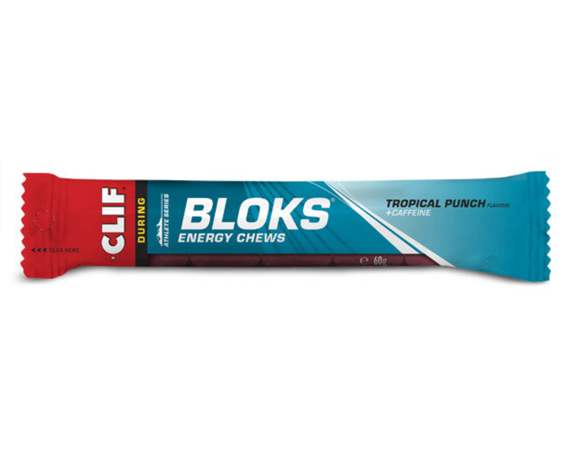 Clif Blok Energy Chew Tropical Punch (Caffeine) Gel Blocks (18 stuks)