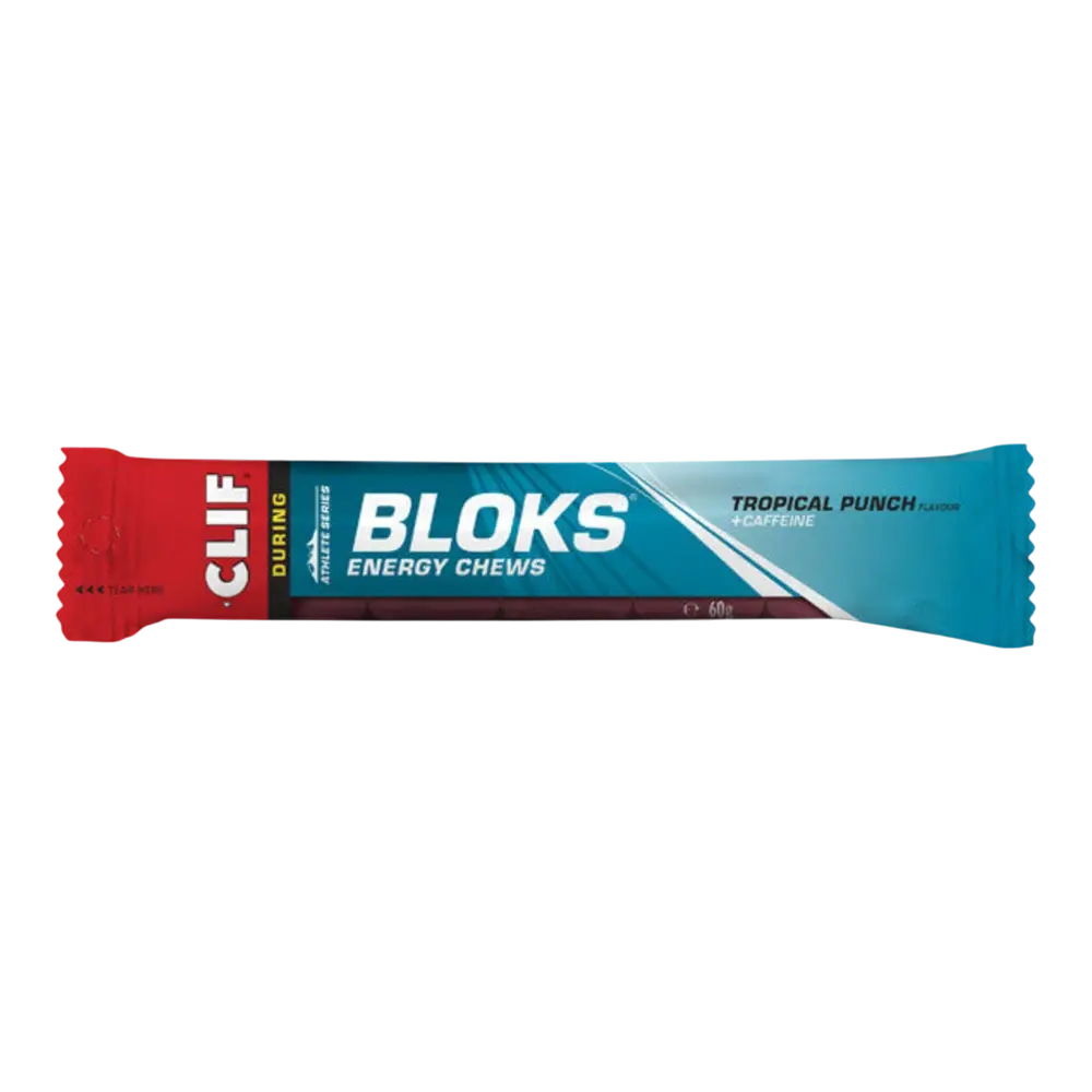 CLIF Blok Energy Chew Tropical Punch (Caffeine) 18 stuks