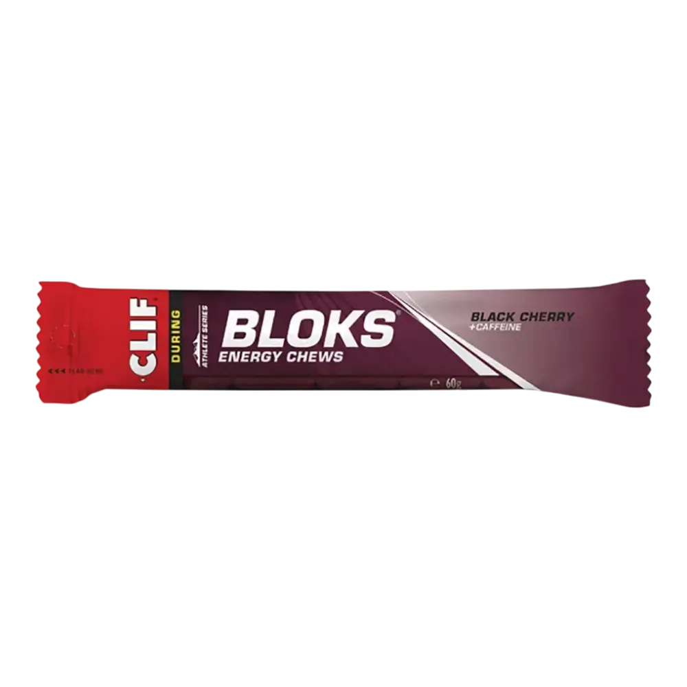 CLIF Blok Energy Chew Black Cherry (Caffeïne) Gel Blocks (18 stuks)