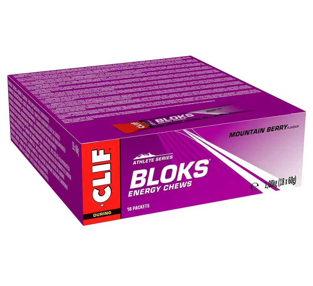 Clif Blok Energy Chew Mountain Berry (18 stuks)