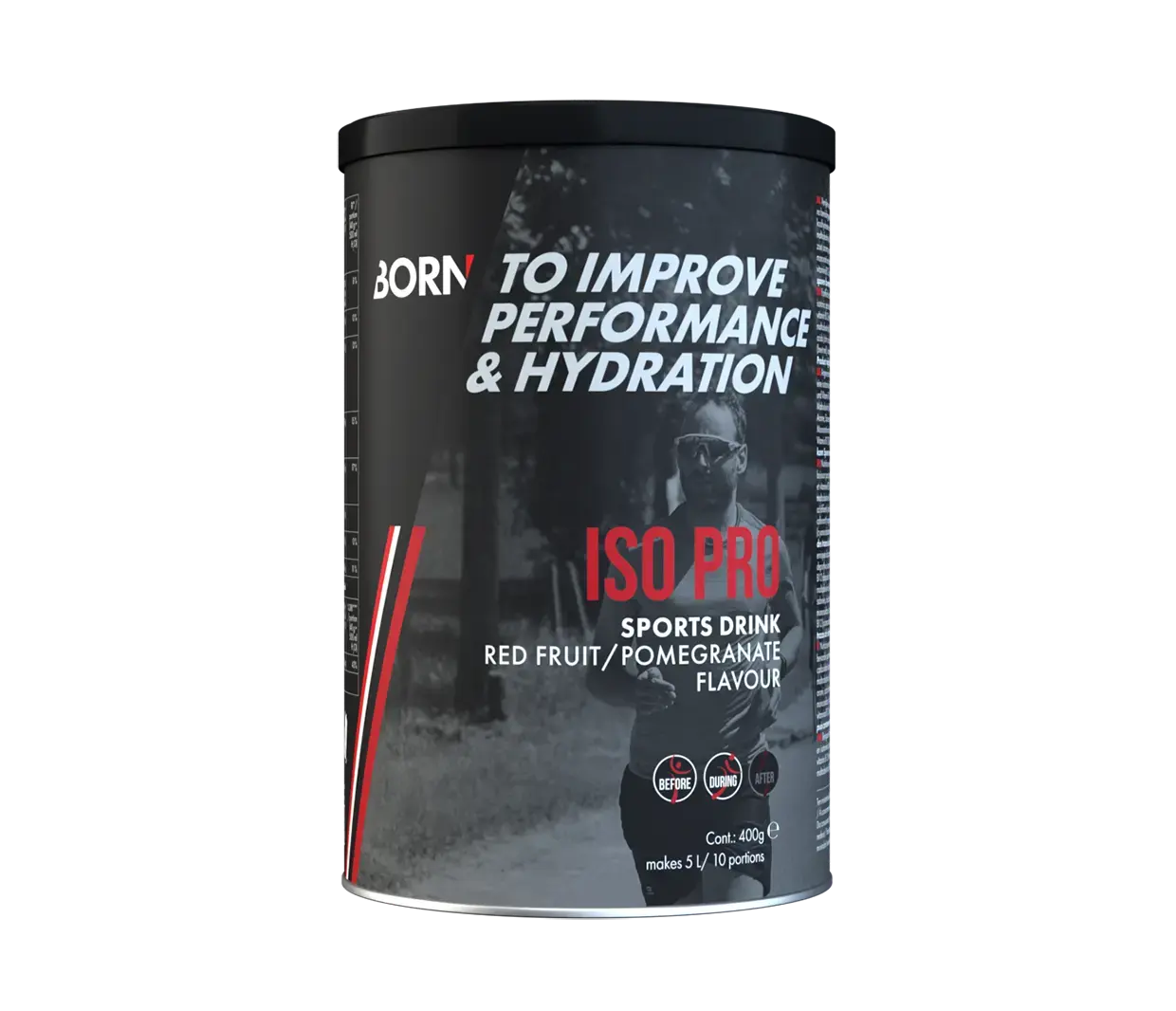 BORN ISO Pro Red Fruit /Pomegranate Energiedrank Poeder 400 gr