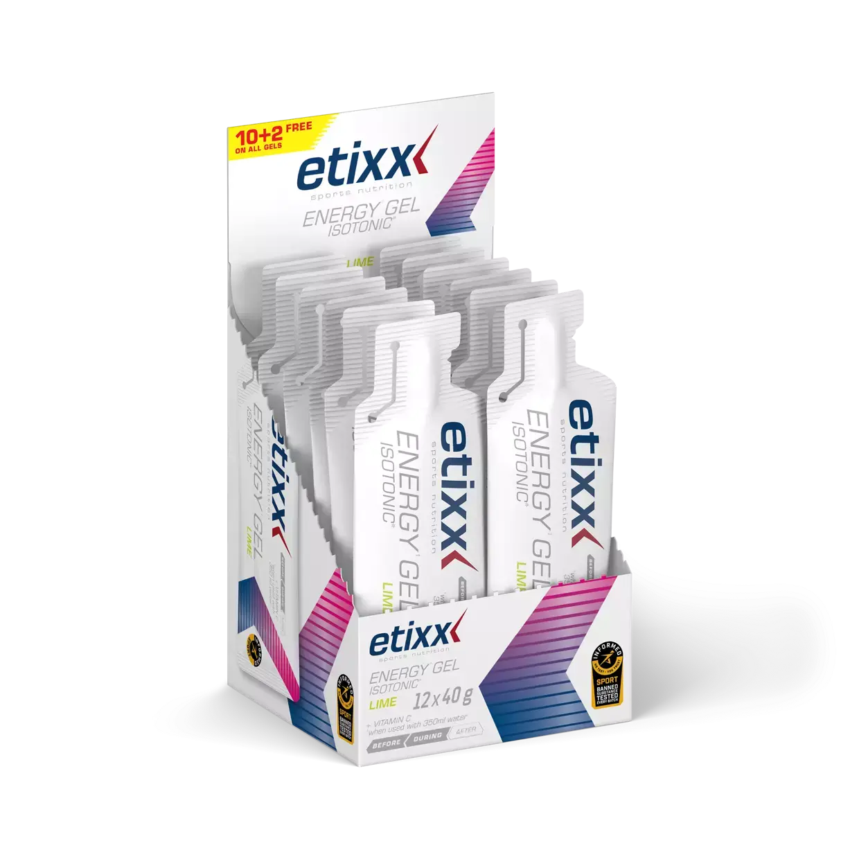ETIXX Isotonic Energie Gel Limoen 12 Stuks