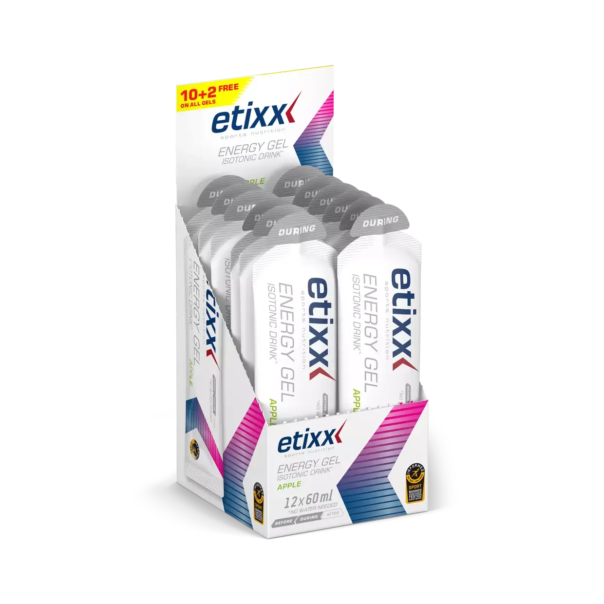 Etixx Isotonic Energie Gel Appel 12 Stuks
