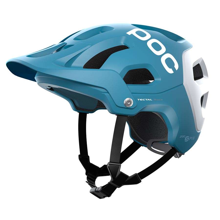 POC Tectal Race SPIN MTB Fietshelm Blauw/Mat Wit