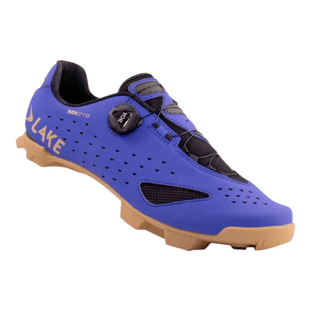 LAKE MX219 Wide Mountainbikeschoenen Blauw/Goud Heren