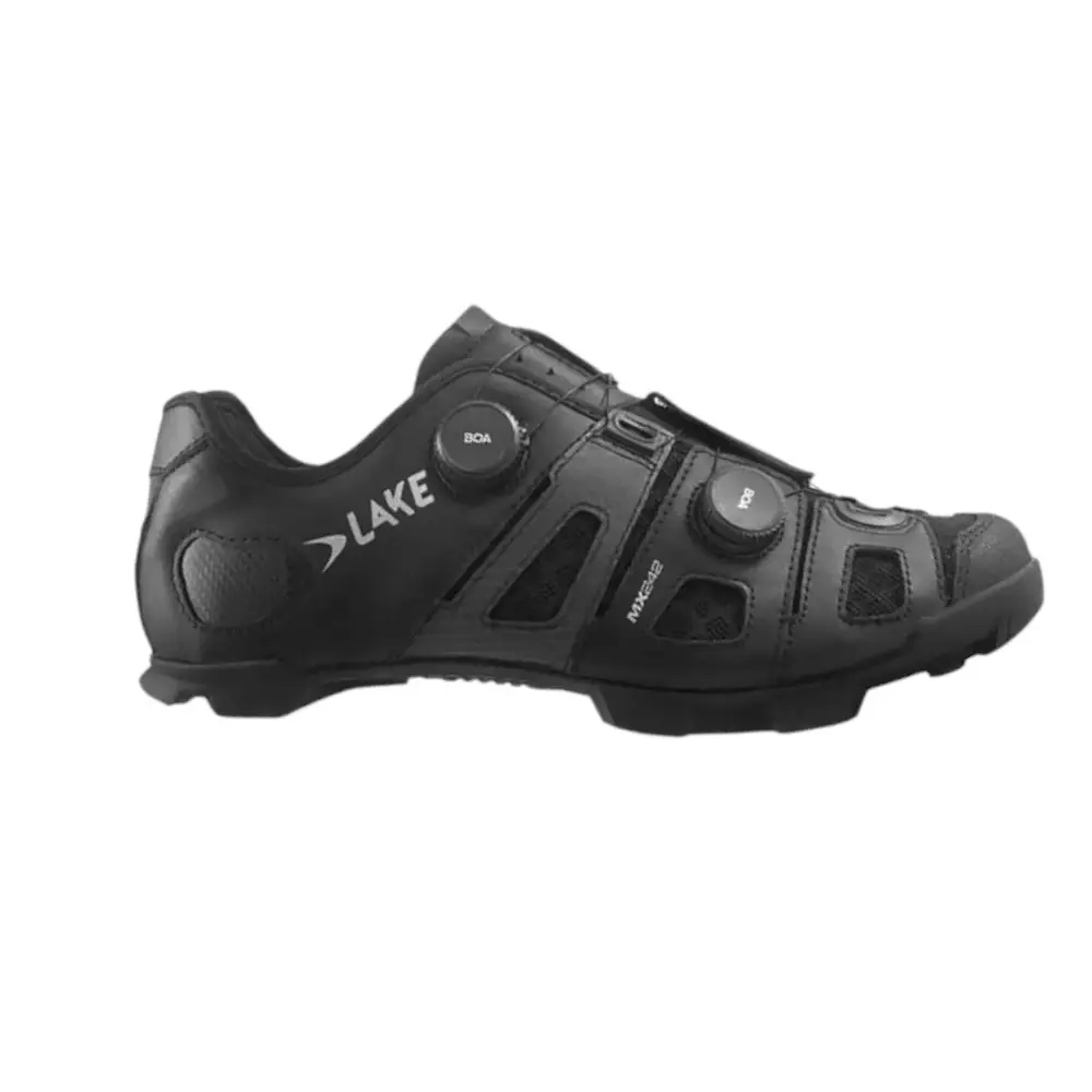 LAKE MX242 Wide Mountainbikeschoenen Zwart/Zilver Heren