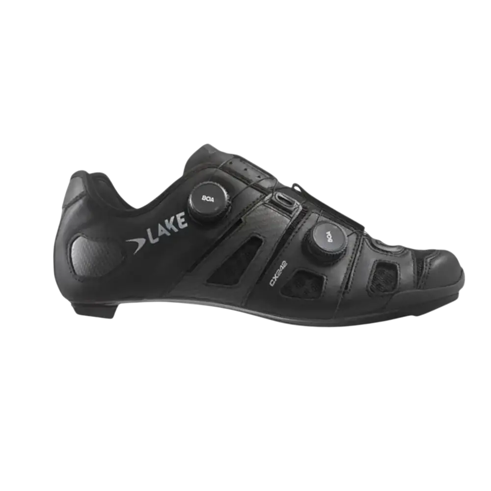 LAKE CX242 Wielrenschoenen Zwart/Zilver Heren