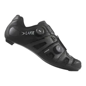 Lake CX242 Wide Wielrenschoenen Zwart/Zilver Heren