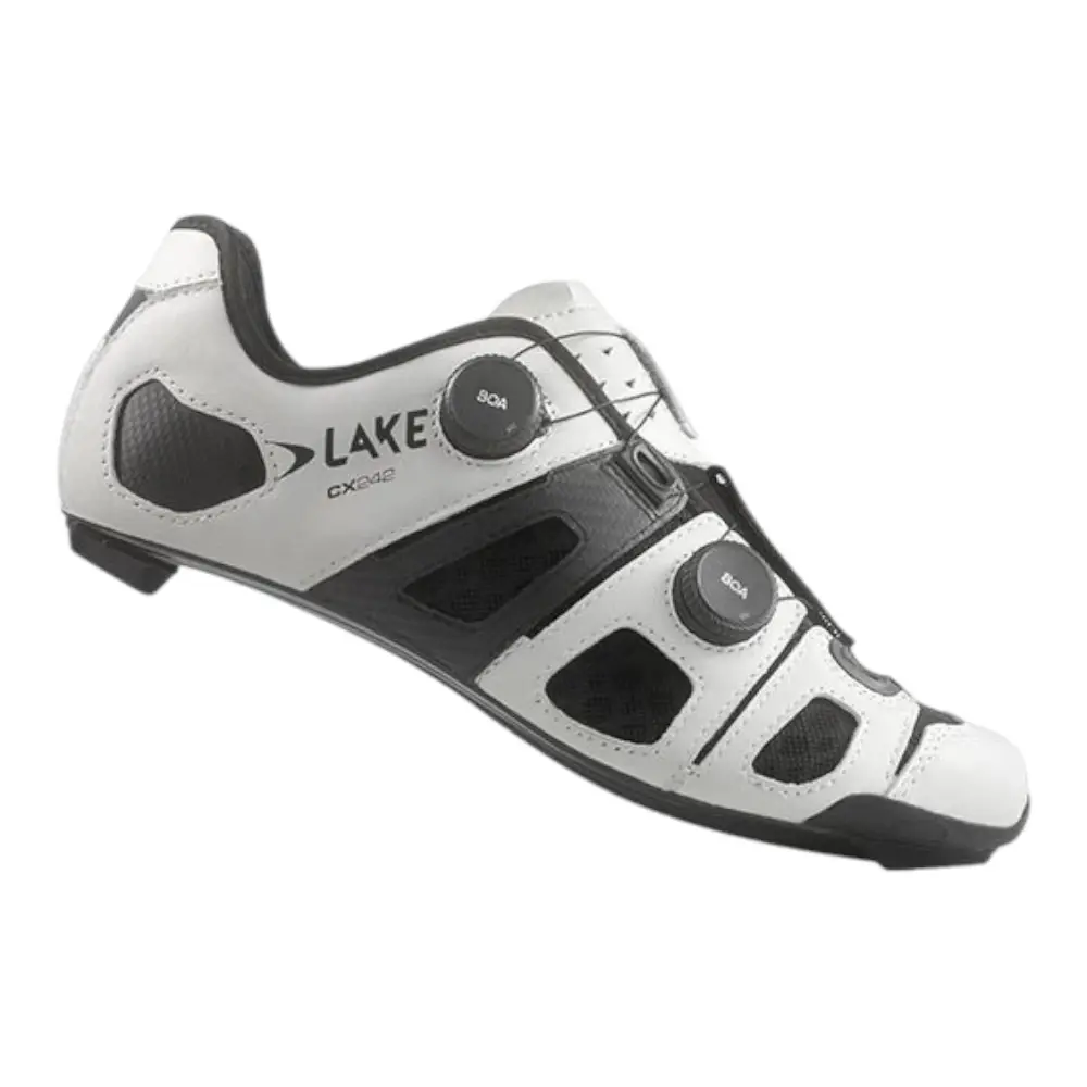LAKE CX242 Wielrenschoenen Wit/Zwart Heren