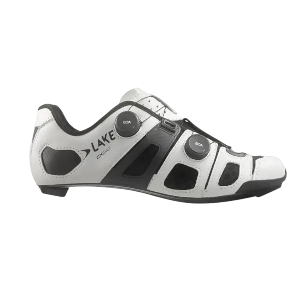 LAKE CX242 Wielrenschoenen Wit/Zwart Heren