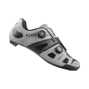 Lake CX242 Wide Wielrenschoenen Reflecterend Zilver/Zwart Heren