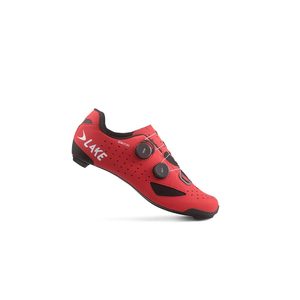 Lake CX238 Wide Wielrenschoenen Rood/Wit Heren