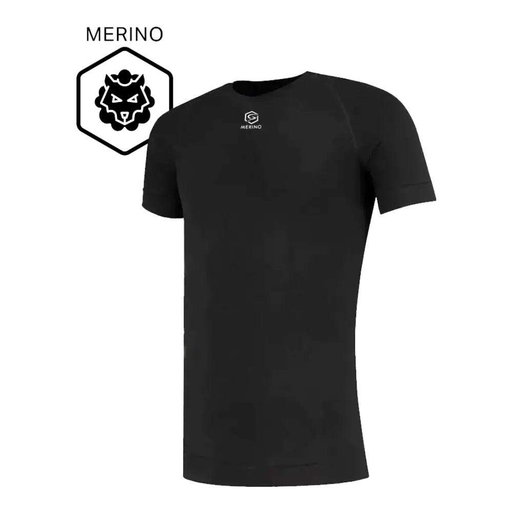 FUTURUM 4 SEASONS Merino Ondershirt Korte Mouwen Zwart