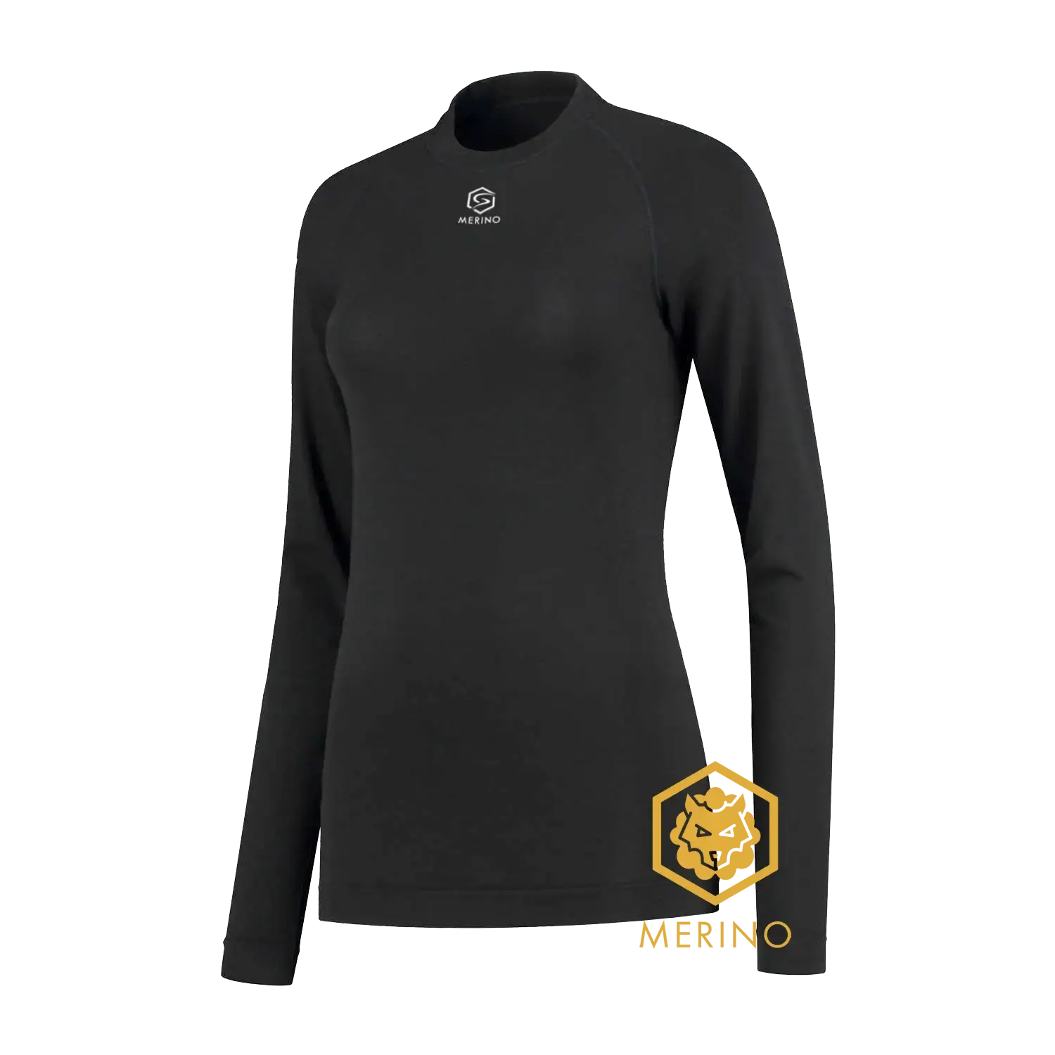 FUTURUM 4 SEASONS Warm Merino Thermoshirt Lange Mouwen Zwart Dames