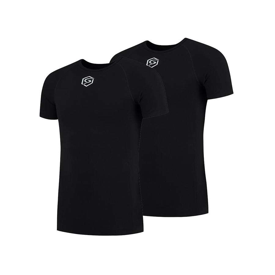 FUTURUM Recycled Ondershirt Korte Mouwen Zwart Heren 2-Pack