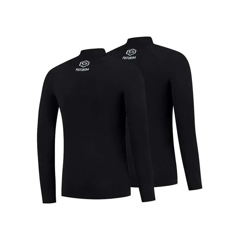 FUTURUM Recycled Thermoshirt Lange Mouwen Zwart Heren 2-Pack