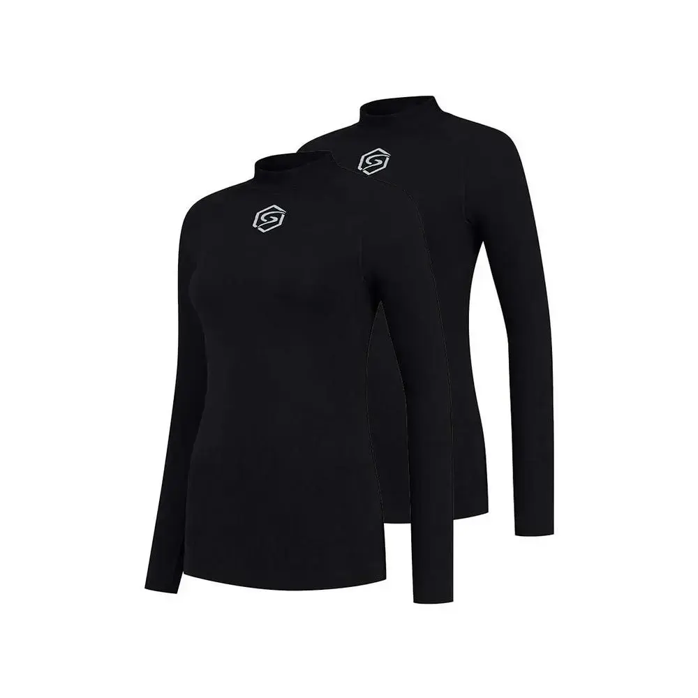 FUTURUM Recycled Thermoshirt Lange Mouwen Zwart Dames 2-Pack