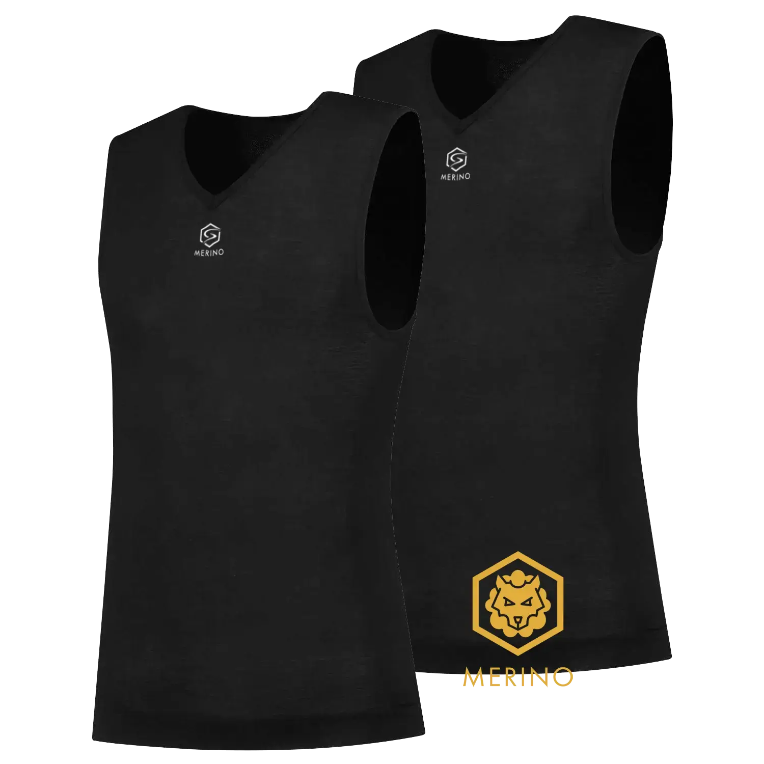FUTURUM 4 SEASONS Merino Ondershirt Mouwloos Zwart 2-Pack