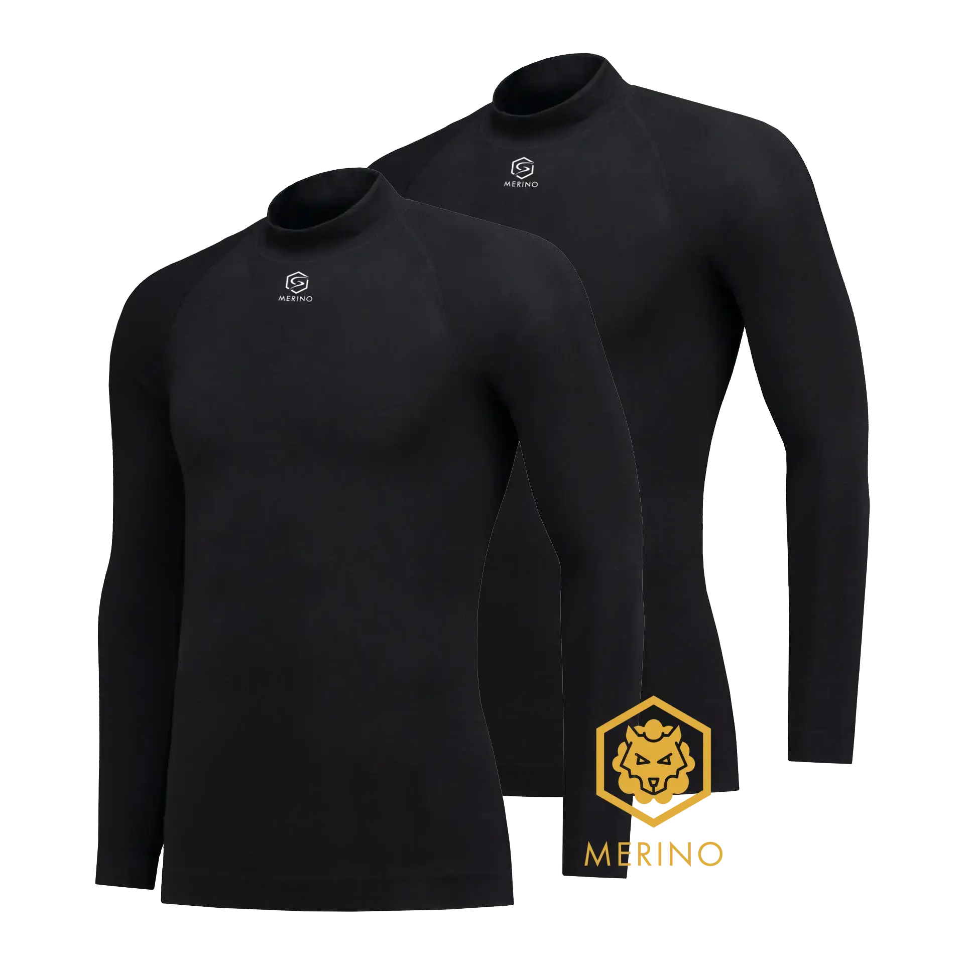 FUTURUM 4 SEASONS Extra Warm Merino Thermoshirt Lange Mouwen Zwart 2-Pack