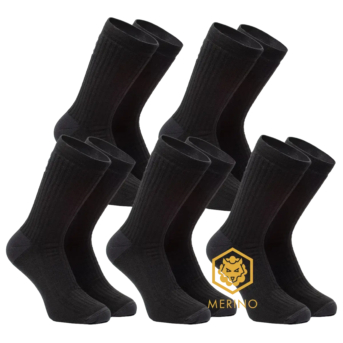 FUTURUM 4 SEASONS Merino 5-Pack Fietssokken Extra Warm Zwart